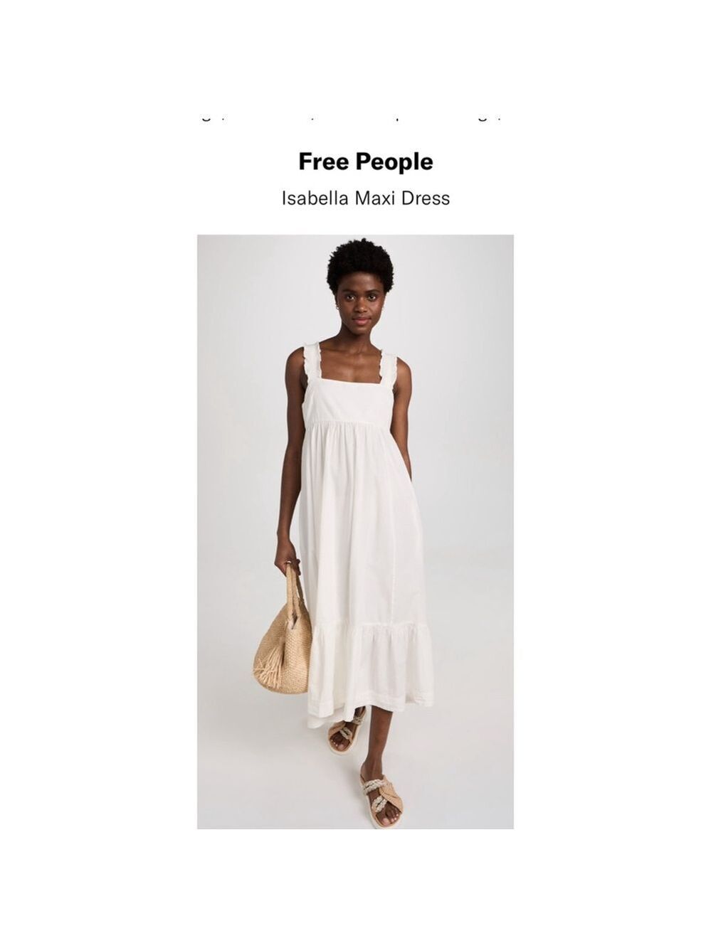 Free People Women's XS Isabella Maxi White Cotton Summer Dress